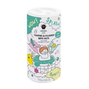 Nailmatic KIDS GREEN SALTS Foaming & Coloured Bath Salts Putojanti žalia vonios druska, 250g